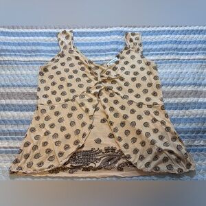 0039- Nine West Woman Y2K Boho Twist Front Paisley Tank Top 2X